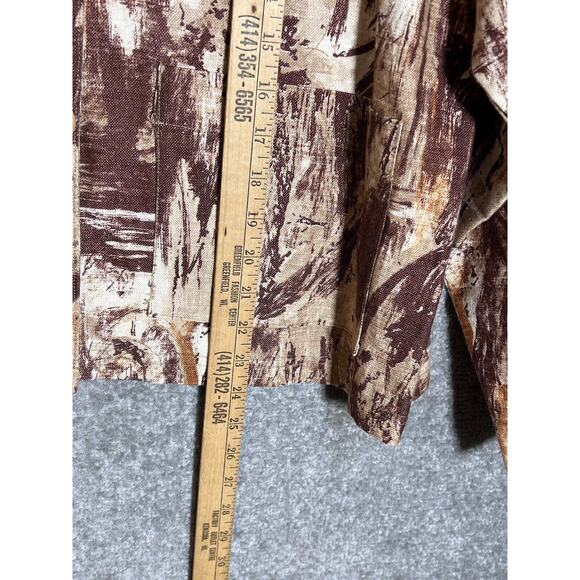 Buds N Branches Woven Tie Dye Camo Button Up Jacket Blazer Womens Size Small - Picture 5 of 5